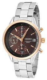 Seiko Chronograph Brązowy/Stal Ø35 mm SNDY44