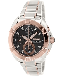 Seiko Velatura Brązowy/Stal w kolorze różowego złota Ø37 mm SNDZ20P2
