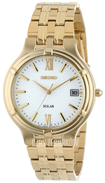 Seiko Dress Biały/Stal w odcieniu złota Ø37 mm SNE030