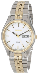 Seiko Dress Biały/Stal w odcieniu złota Ø36.5 mm SNE032