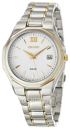 Seiko Dress Biały/Stal w odcieniu złota Ø40 mm SNE156P1