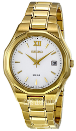 Seiko Dress Biały/Stal w odcieniu złota Ø40 mm SNE158