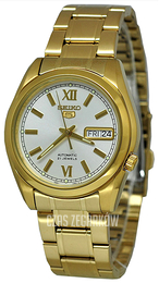 Seiko 5 Biały/Stal w odcieniu złota Ø37 mm SNKL58K1