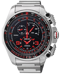 Seiko Chronograph Czarny/Stal Ø43 mm SNL067