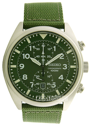 Seiko Chronograph Zielony/Tkanina Ø44 mm SNN239P1