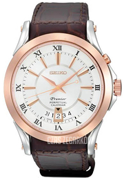 Seiko Premier Biały/Skóra Ø40 mm SNQ126
