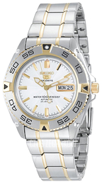 Seiko 5 Biały/Stal w odcieniu złota Ø43.3 mm SNZB24