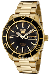 Seiko Sportura Czarny/Stal w odcieniu złota Ø42 mm SNZH60