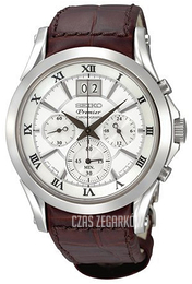 Seiko Premier Biały/Skóra Ø41 mm SPC059