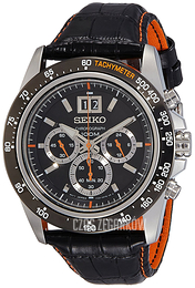 Seiko Chronograph Czarny/Skóra Ø44 mm SPC237P1