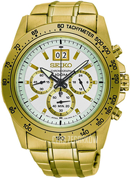 Seiko Biały/Stal w odcieniu złota Ø44 mm SPC244P1