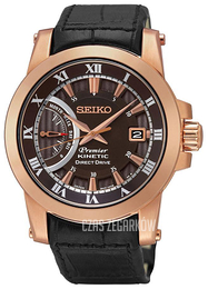 Seiko Kinetic Brązowy/Skóra Ø42 mm SRG016P1