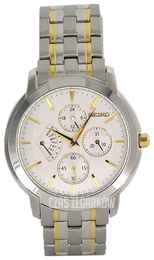 Seiko Chronograph Biały/Stal w odcieniu złota Ø49 mm SRL005P1