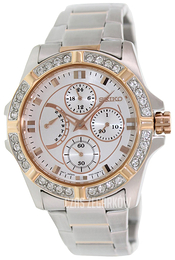 Seiko Chronograph Srebrny/Stal w kolorze różowego złota Ø39 mm SRLZ96P1