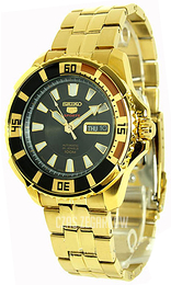 Seiko 5 Czarny/Stal w odcieniu złota Ø44 mm SRP208