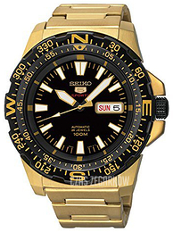 Seiko 5 Czarny/Stal w odcieniu złota Ø44 mm SRP548
