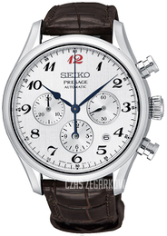 Seiko Presage Srebrny/Skóra Ø42 mm SRQ025J1