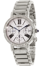 Seiko Chronograph Biały/Stal Ø35.3 mm SRW013