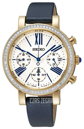 Seiko Chronograph Biały/Skóra Ø35 mm SRW016