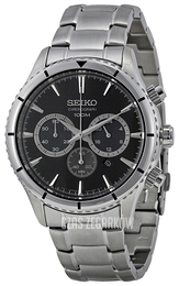 Seiko Chronograph Czarny/Stal Ø43 mm SRW035P1