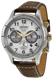 Seiko Chronograph Srebrny/Skóra Ø43 mm SRW039P1
