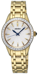 Seiko Dress Ladies Biały/Stal w odcieniu złota Ø30 mm SRZ386