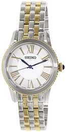 Seiko Biały/Stal w odcieniu złota Ø29 mm SRZ438P1