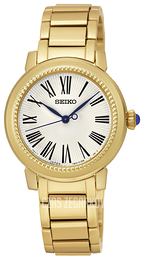 Seiko Dress Ladies Biały/Stal w odcieniu złota Ø30 mm SRZ450P1