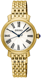 Seiko Dress Ladies Biały/Stal w odcieniu złota Ø28 mm SRZ498P1