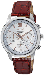Seiko Chronograph Srebrny/Skóra Ø42 mm SSB143P1