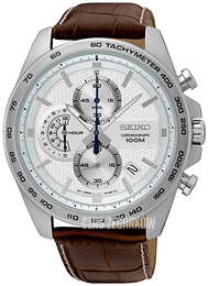 Seiko Chronograph Biały/Skóra Ø44 mm SSB263P1