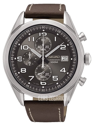 Seiko Chronograph Szary/Skóra Ø45 mm SSB275P1