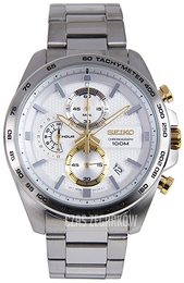 Seiko Chronograph Biały/Stal Ø44 mm SSB285P1