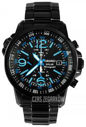 Seiko Czarny/Stal Ø42 mm SSC079P1