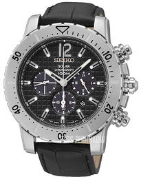 Seiko Czarny/Skóra Ø45 mm SSC223P2