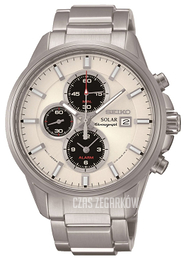 Seiko Chronograph Biały/Stal Ø42 mm SSC251P1