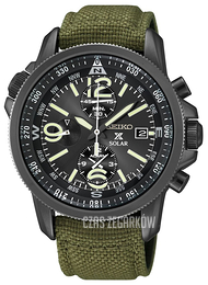 Seiko Chronograph Czarny/Skóra Ø42 mm SSC295P1