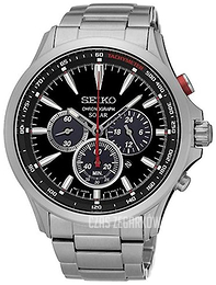 Seiko Chronograph Czarny/Stal Ø44.7 mm SSC493P1