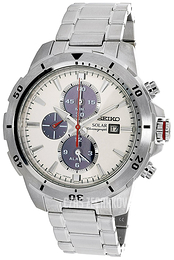 Seiko Chronograph Biały/Stal Ø45 mm SSC553P1