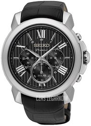 Seiko Premier Czarny/Skóra Ø43.4 mm SSC597P2