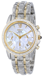 Seiko Chronograph Biały/Stal w odcieniu złota Ø35.5 mm SSC892