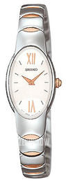 Seiko Dress Ladies Biały/Stal w kolorze różowego złota Ø18 mm SUJ516