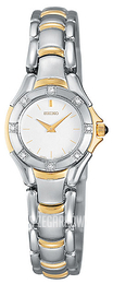 Seiko Dress Ladies Biały/Stal w odcieniu złota Ø21 mm SUJ618