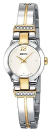 Seiko Dress Ladies Biały/Stal w odcieniu złota SUJD34