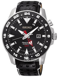 Seiko Czarny/Skóra Ø44 mm SUN015P2