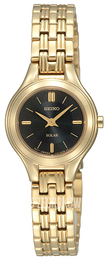 Seiko Dress Ladies Czarny/Stal w odcieniu złota Ø22 mm SUP014