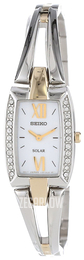 Seiko Dress Ladies Biały/Stal w odcieniu złota SUP084