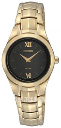 Seiko Dress Ladies Czarny/Stal w odcieniu złota Ø26 mm SUP110