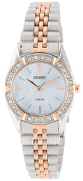 Seiko Dress Ladies Biały/Stal w kolorze różowego złota Ø24 mm SUP112