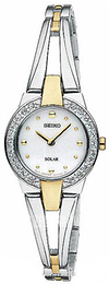 Seiko Dress Ladies Biały/Stal w odcieniu złota Ø21 mm SUP206